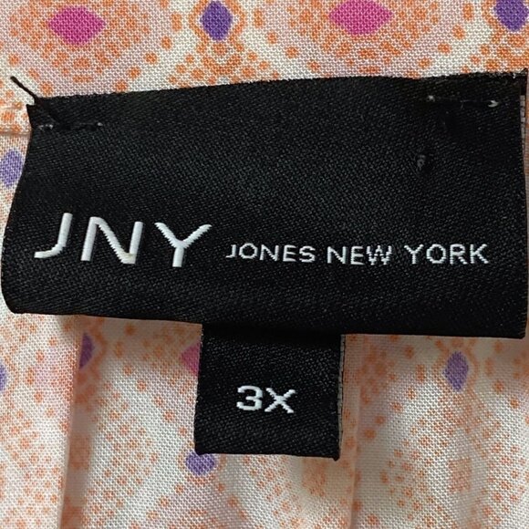 JONES NEW YORK Women Plus Size Blouse Blouse Rayon Top Orange Pink 3/4 Sleeve - Picture 5 of 12